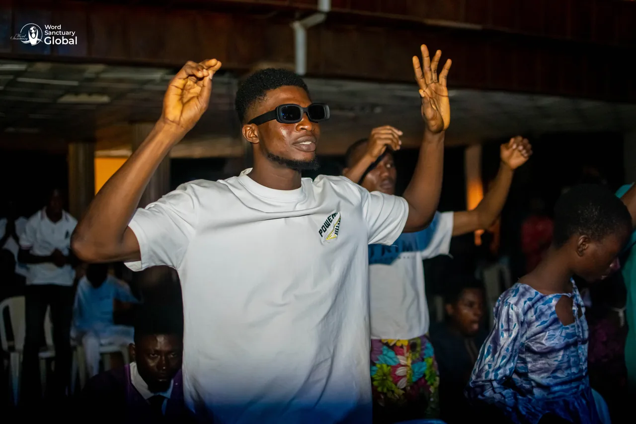 Young members worshipping